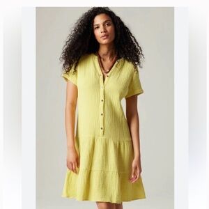 J. Jill Cotton-Gauze Tiered Dress Large Tall